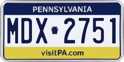 PA license plate MDX2751