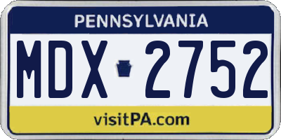 PA license plate MDX2752