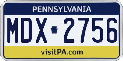 PA license plate MDX2756