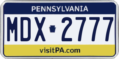 PA license plate MDX2777