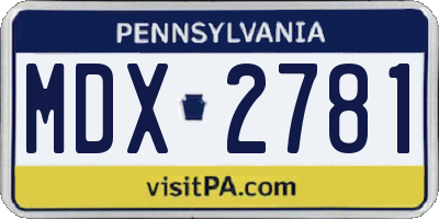 PA license plate MDX2781