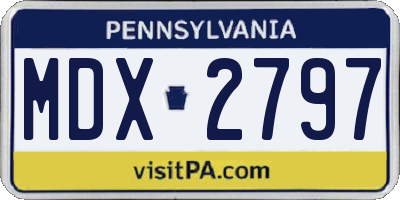 PA license plate MDX2797