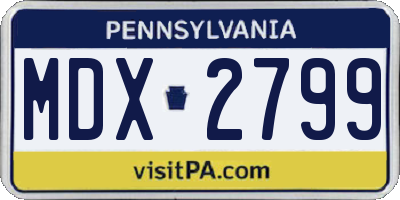 PA license plate MDX2799