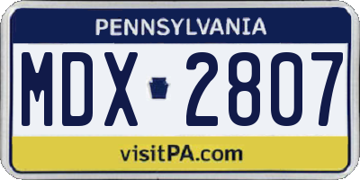 PA license plate MDX2807