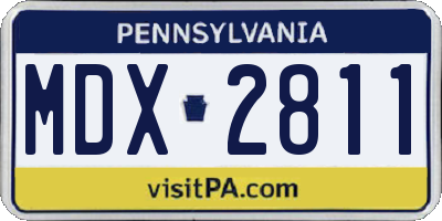 PA license plate MDX2811