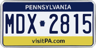 PA license plate MDX2815