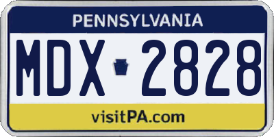 PA license plate MDX2828