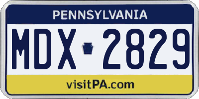 PA license plate MDX2829