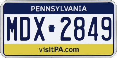 PA license plate MDX2849