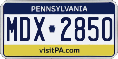 PA license plate MDX2850