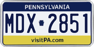 PA license plate MDX2851