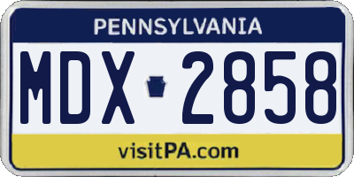 PA license plate MDX2858