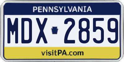 PA license plate MDX2859