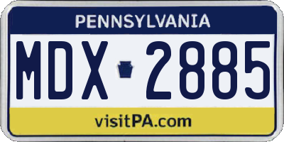 PA license plate MDX2885