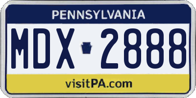 PA license plate MDX2888