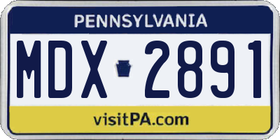 PA license plate MDX2891