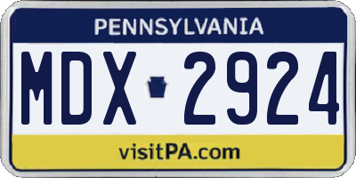 PA license plate MDX2924