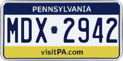 PA license plate MDX2942