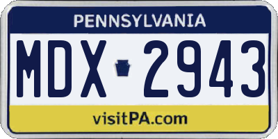 PA license plate MDX2943