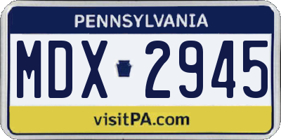 PA license plate MDX2945