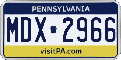 PA license plate MDX2966