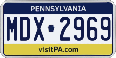 PA license plate MDX2969