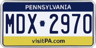 PA license plate MDX2970