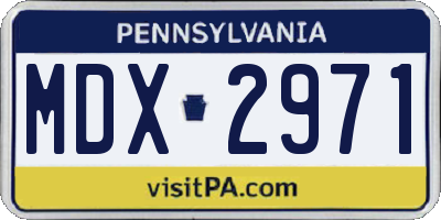 PA license plate MDX2971