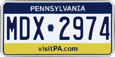 PA license plate MDX2974