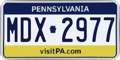 PA license plate MDX2977
