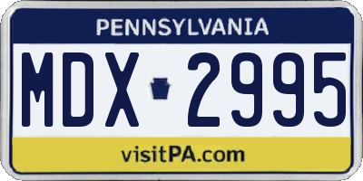PA license plate MDX2995