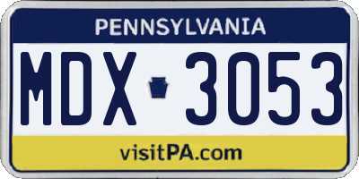PA license plate MDX3053