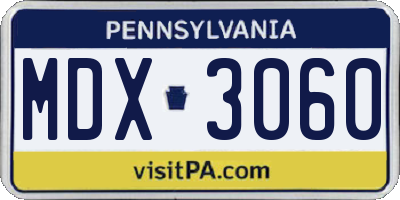 PA license plate MDX3060