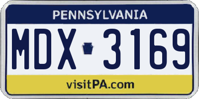 PA license plate MDX3169