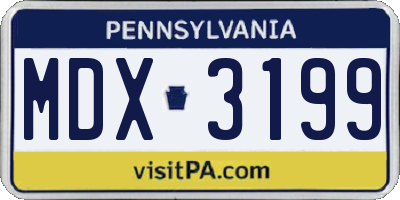 PA license plate MDX3199