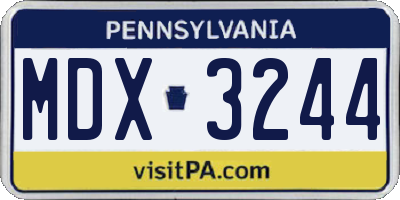 PA license plate MDX3244