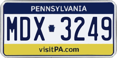 PA license plate MDX3249