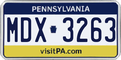 PA license plate MDX3263