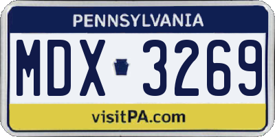 PA license plate MDX3269