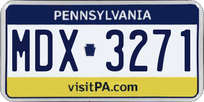 PA license plate MDX3271