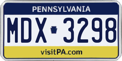 PA license plate MDX3298