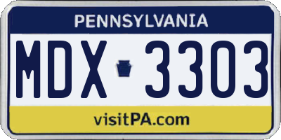 PA license plate MDX3303