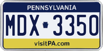 PA license plate MDX3350