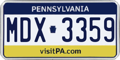 PA license plate MDX3359