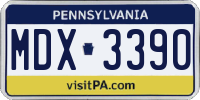PA license plate MDX3390