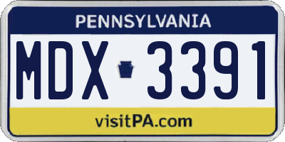PA license plate MDX3391