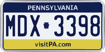 PA license plate MDX3398