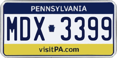 PA license plate MDX3399