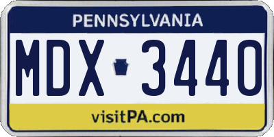 PA license plate MDX3440