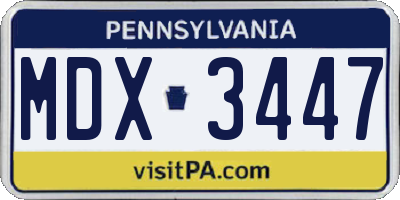 PA license plate MDX3447